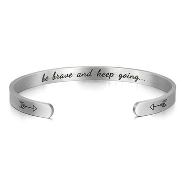 Two-Tone Solid Stainless Steel Inspirational Bangles By Pink Box Brightest Light-Gold 
